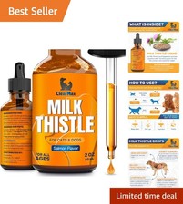 GMO Free Milk Thistle Drops for Dogs  Cats - Supports Liver  Kidney Health
