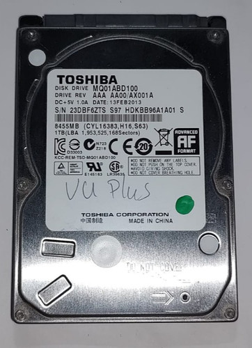 Toshiba 1 TB HDD 5400RPM 2.5'' SATA Festplatte MQ01ABD100 interne HDD