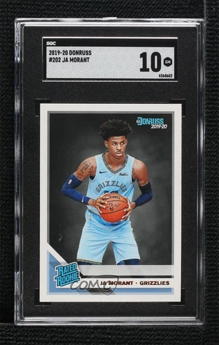 2019-20 Panini Donruss Rated Rookie Ja Morant #202 SGC 10 GEM Rookie RC