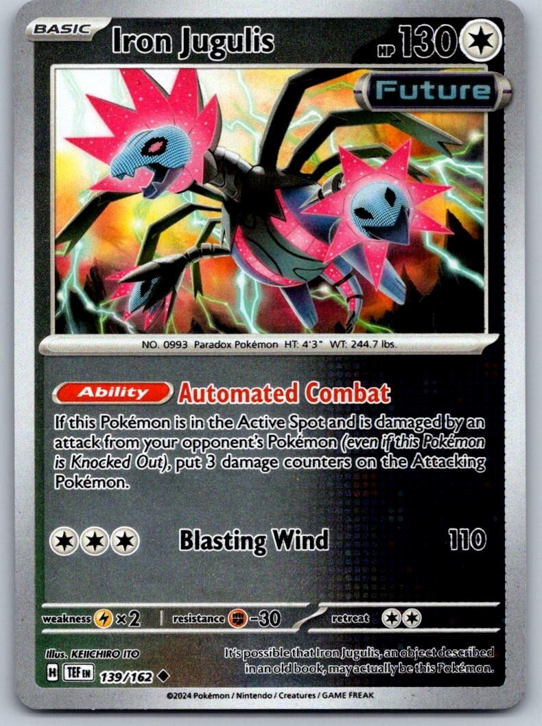 Iron Jugulis 139/162 Uncommon Temporal Forces Pokemon Reverse Holo Near Mint