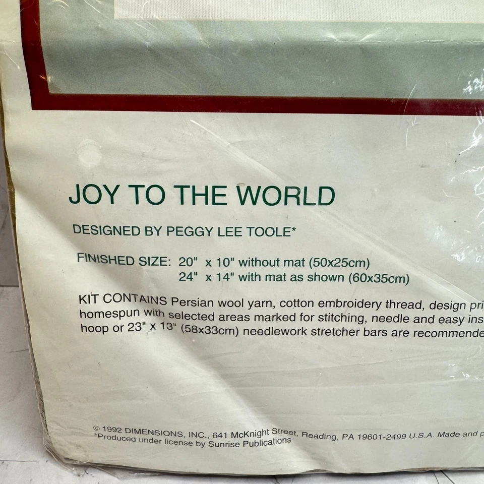 Nuevo Kit de Bordado Sellado Sunset Dimensions 1992 Galería Crewel Joy To The World Foto 2 de 4