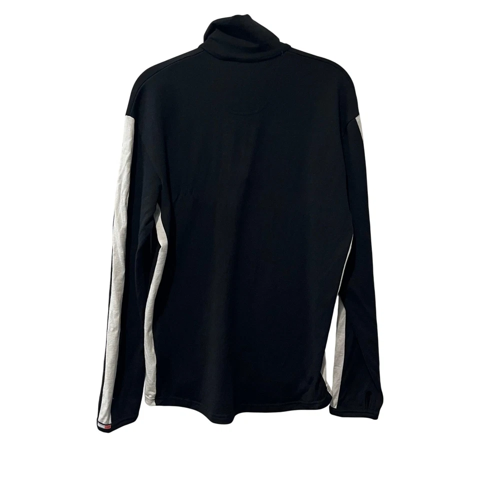 Pullover mediano Icebreaker Bodyfit 260 lana merino con cremallera en cuarto para hombre negro blanco Foto 2 de 4