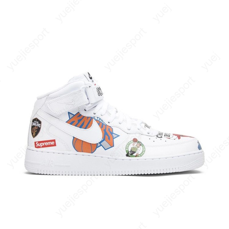 Size 8.5 - Supreme x NBA x Nike Air Force 1 Mid White for sale