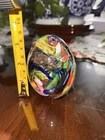 Vintage 1 of 1 Murano Glass Egg Shaped Paperweight Millefiori Italian Glass