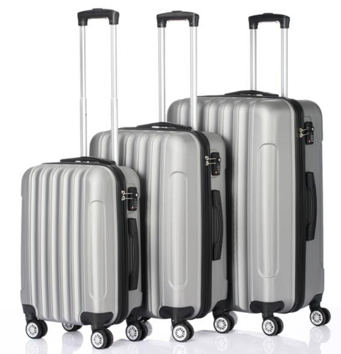 Traveling Storage Suitcase Silver Gray 