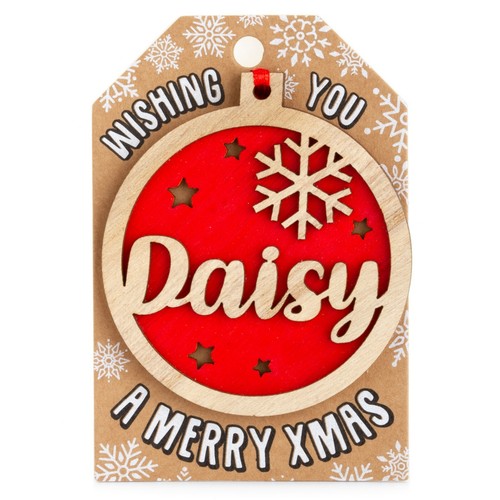 Personalised Wooden Name Hanging Christmas Tree Bauble Decoration Xmas Gift - Picture 63 of 201