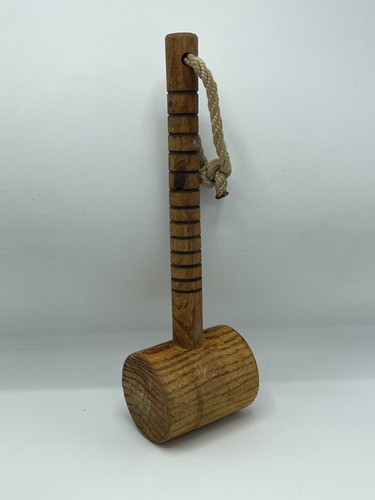 Vintage Hand Carved Wood Mallet Primitive Folk Kitchen Food - Picture 2 of 11