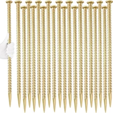 16 Inch Rebar Stakes (20 Pack) 1/2 Inch Diameter Galvanized Steel Ground Anchors