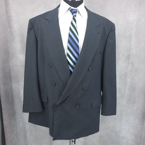 Allyn Saint George Sports Coat Mens 52R Gray Wool Vintage USA Blazer Jacket