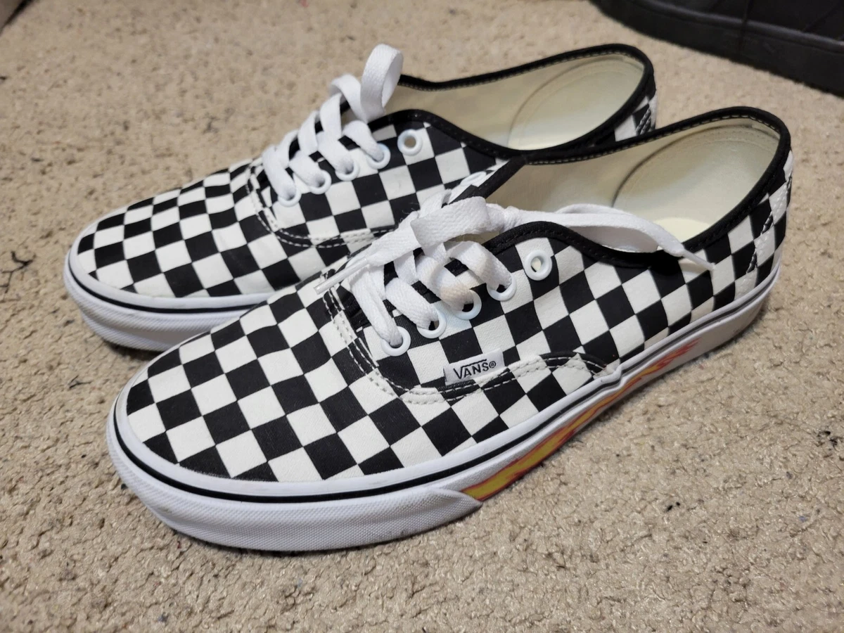 Vans authentic cheap checkerboard flame