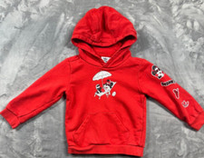Adidas x Disney Mickey Mouse Hoodie Kids Red Sweatshirt SZ 4T