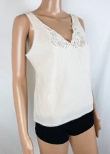 Vintage Wondermaid Camisole 100% Cotton Cream White Womens 38 M/L Cottagecore