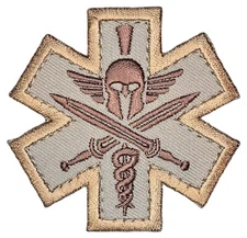 MSM TACTICAL MEDIC SPARTAN MILSPEC MONKEY MILITARY DESERT HOOK PATCH