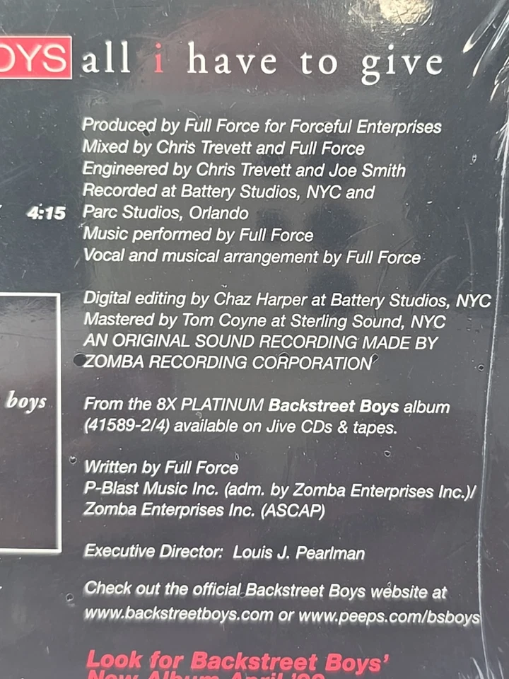 BACKSTREET BOYS - ALL I HAVE TO GIVE [SINGLE] NEW CD Foto 4 de 4