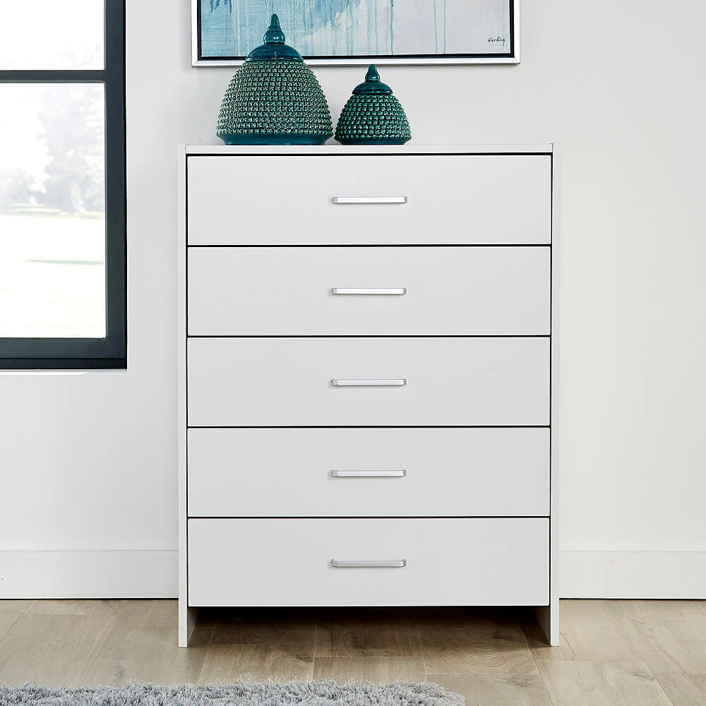 White chest of drawers silver handles deals