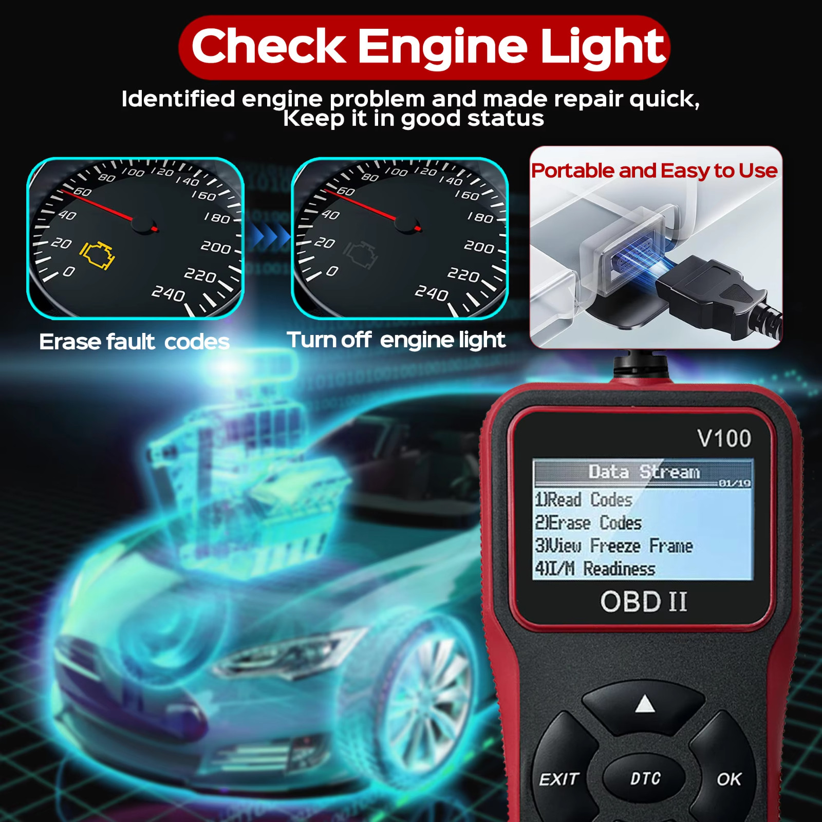 Scanner OBD2 per Auto, Lettore Codici Guasti Motore e Test Batteria Diagnostico - Miniatura 6