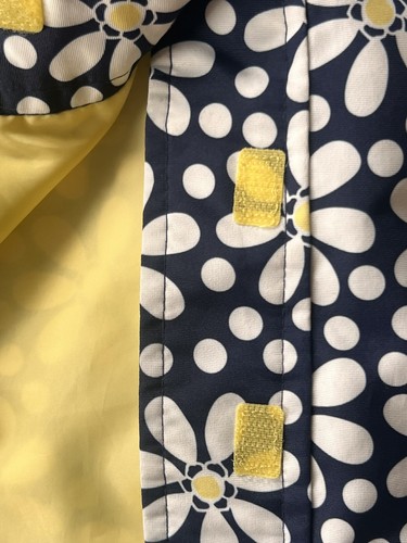 Gymboree “DAISY DAYS” Girls Size medium 4T-5Navy/Yellow Lined HOODED RAIN JACKET - Picture 3 of 5