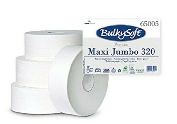 🧻 6 Rotoli Carta Igienica Bianca Maxi Jumbo per Dispenser Pura Cellulosa