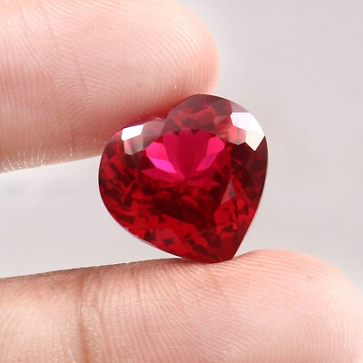 Extra Fine Quality 15x15 MM Natural Red Mozambique Ruby Loose Heart Gemstone Cut