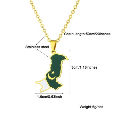 PALESTINE MAP NATIONAL Flag Pendant & Necklace, Country Map Jewelry, O6H3 EUR 3,78 - IT