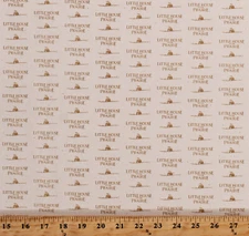 Cotton Little House on the Prairie Logos Tan on Cream Fabric Print BTY D476.04
