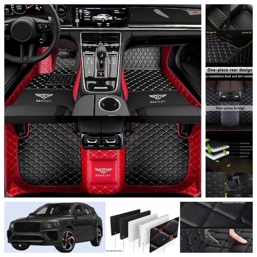 Fit For Bentley Bentayga 2016-2022 Car Floor Mats Carpet Cargo Liners Waterproof - Imagen 12 de 41