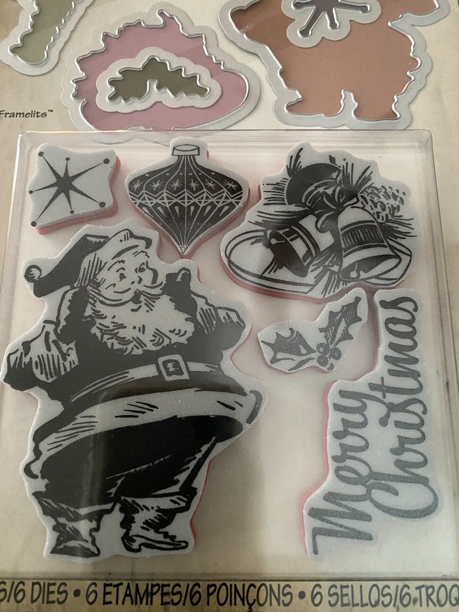 Tim Holtz Retro Christmas Stamp Die Set Sizzix Framelits