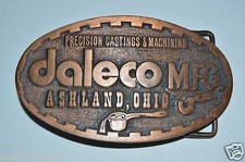 Vintage DALECO MFG Ashland Ohio Castin Machining Solid Brass Belt Buckle