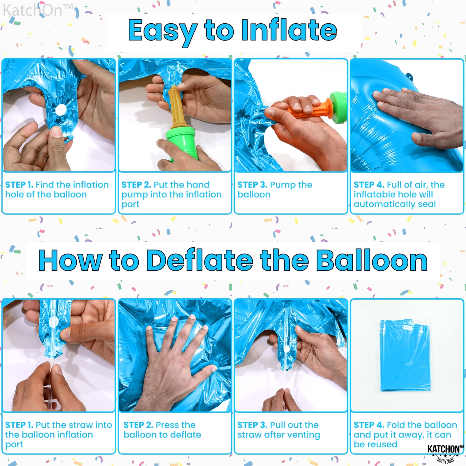 KatchOn Giant Blue Number 6 Balloon - 40 Inch | 6th Birthday Balloon for 6th ...