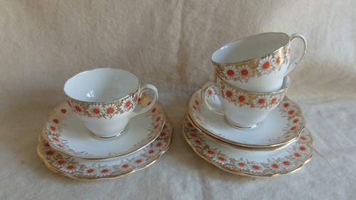 Longton, Roslyn China, 1 Gedeck, Kaffee-/Teeservice, Golddekor,England,Porzellan - Bild 12 von 12