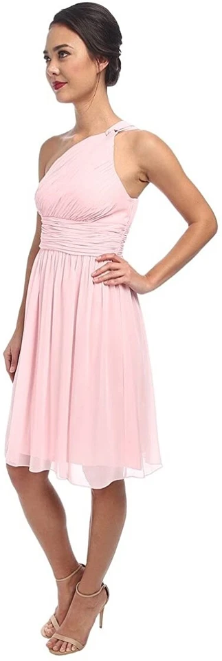 Donna Morgan 241117 女式单肩修身喇叭裙腮红 0 码 — 第 3/3 张图片