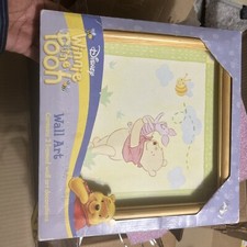 Disney Winnie the Pooh Wall Art: Two wood framed pictures 11 7/8" x 11 7/8"