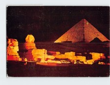Postcard Sound and Light at the Pyramids of Giza at Night Egypt