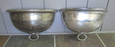 Antique Georgian English Silver Plate Meat Dome Wall Pocket Planter 18” Pair Set