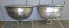 Antique Georgian English Silver Plate Meat Dome Wall Pocket Planter 18” Pair Set