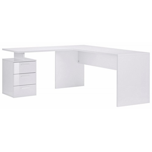 Scrivania Angolare Cassettiera Bianco Moderno Grande da Ufficio Cameretta - Foto 4 di 9