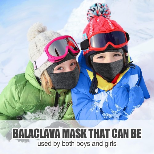 Kinder Sturmhaube Winter Winddicht Thermo Balaclava Gesichtsmaske Skimaske Sturm - Bild 6 von 7