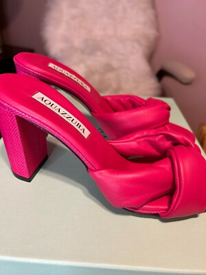 Aquazzura Firenze Boots Vero Cuoio Mad Neiman Marcus Pink Fuxia Sandals Size 7