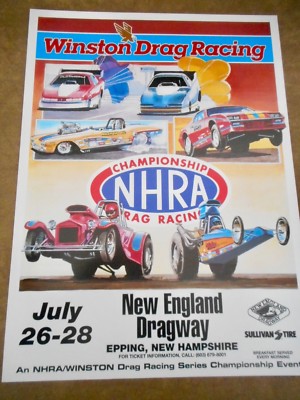 ORIGINAL HEAVY STOCK DRAG RACING POSTER 1990'S - 18 INCHES BY 13 INCHES.      #3