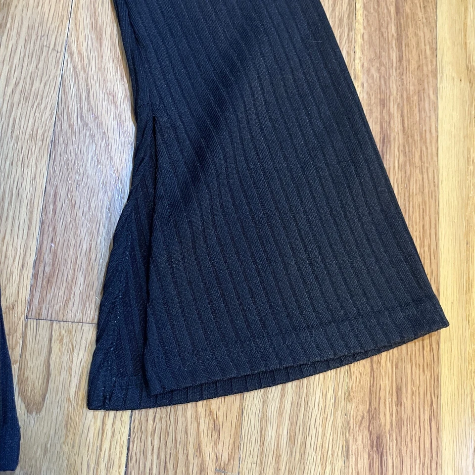 Vintage G.A.S. Top negro acanalado manga campana talla grande Foto 4 de 4