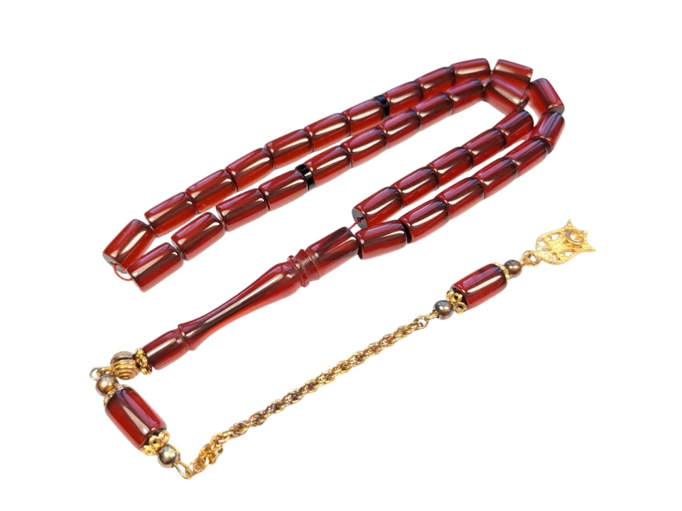 Vergoldete 925 Silber Quaste verziert Türkische Gebetsperlen, SIKMA Tesbih 948 - Bild 2 von 4