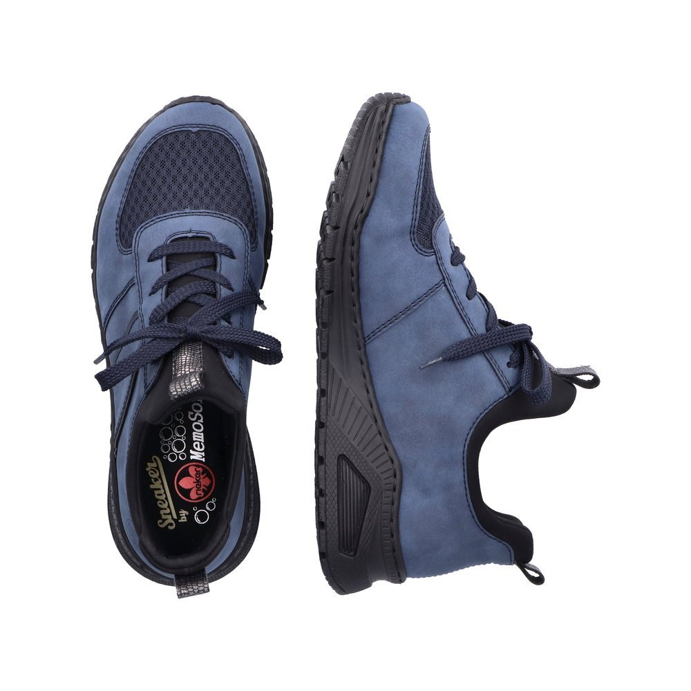 Rieker Damen Sneaker Slipper Blau Extraweite Schlupf Schuhe M4970