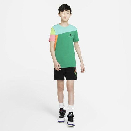 Air Jordan Kids Boy's Jumpman Colour Block T-Shirt Green Size:L(12-13YRS) - Picture 4 of 6
