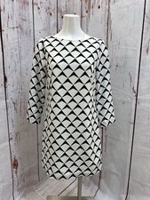 NWT J CREW BLACK & IVORY PATTERNED DRESS SZ 4 TCC
