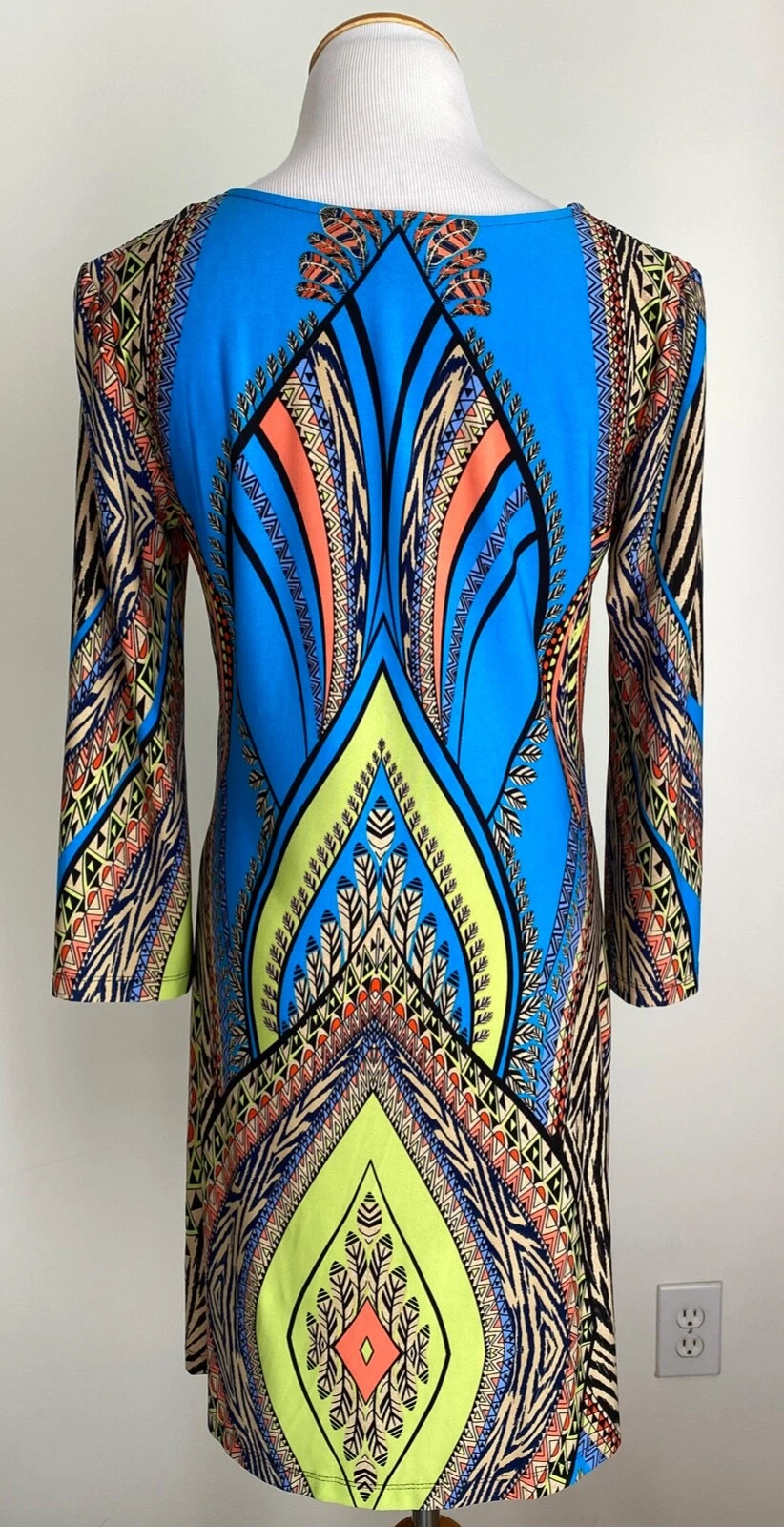 VETEMENTS Abito a turni colorato En Focus Studio stampa barocca collo foro con catena taglia 4