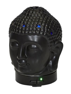 Buddha 90601 Ceramic Ultrasonic Aromatherapy Essential Oil Diffuser 100ml Black