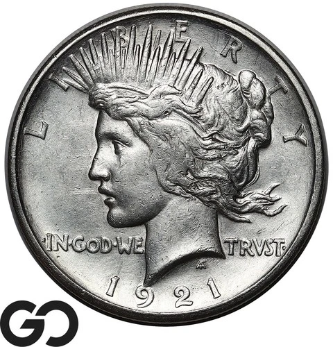 1921 Peace Dollar, Highly Demanded Choice AU+ Key Date, High Relief!