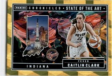 2025 Panini Caitlin Clark Chronicled Yellow Cracked Ice #81
