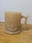 Whataburger Buffalo Nickel Coffee Cup Mug Butterscotch Vintage Milk Glass Mug