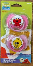 New Sesame Street Beginnings 2 Pack Pacifiers w/ Covers, Elmo, Big Bird Pink